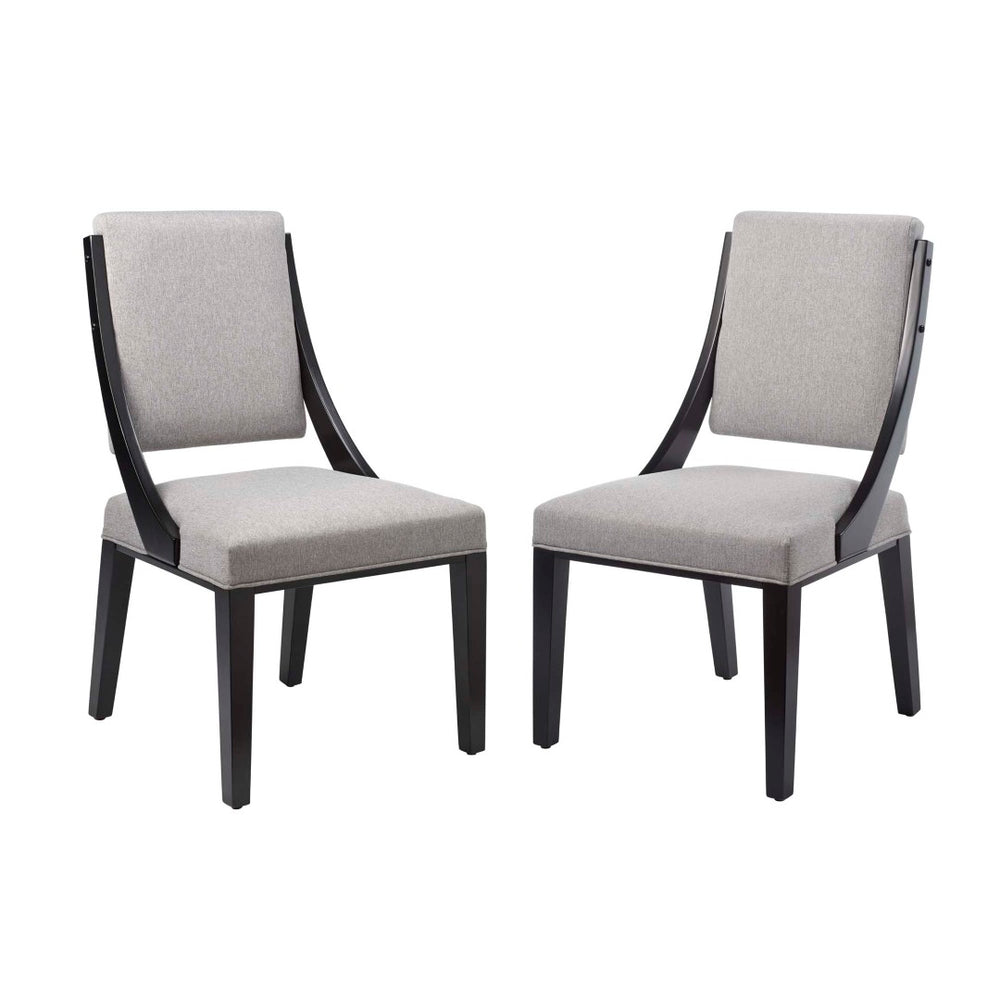 Modway Furniture Cambridge Upholstered Dining Chairs Set of 2 – Modern Comfort for Stylish Dining and Home Décor Light Gray EEI-4553-LGR