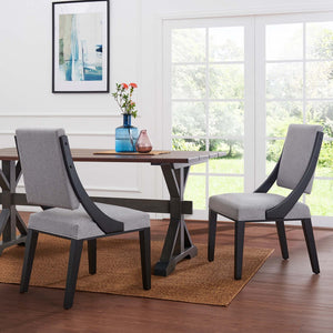 Modway Furniture Cambridge Upholstered Dining Chairs Set of 2 – Modern Comfort for Stylish Dining and Home Décor Light Gray EEI-4553-LGR