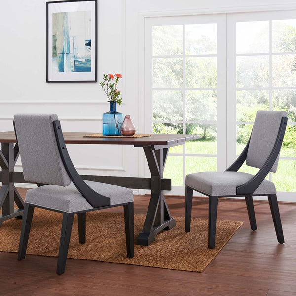 Modway Furniture Cambridge Upholstered Dining Chairs Set of 2 – Modern Comfort for Stylish Dining and Home Décor Light Gray EEI-4553-LGR