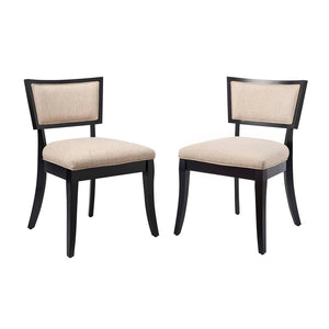 Modway Furniture Pristine Upholstered Fabric Dining Chairs Set of 2 – Elegant Comfort for Any Dining or Living Space Beige EEI-4557-BEI