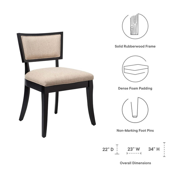 Modway Furniture Pristine Upholstered Fabric Dining Chairs Set of 2 – Elegant Comfort for Any Dining or Living Space Beige EEI-4557-BEI