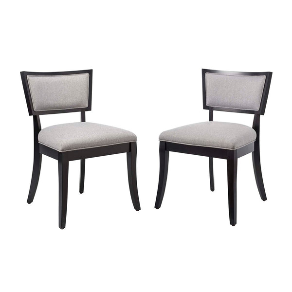 Modway Furniture Pristine Upholstered Fabric Dining Chairs Set of 2 – Elegant Comfort for Any Dining or Living Space Light Gray EEI-4557-LGR