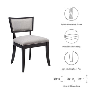 Modway Furniture Pristine Upholstered Fabric Dining Chairs Set of 2 – Elegant Comfort for Any Dining or Living Space Light Gray EEI-4557-LGR