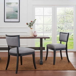 Modway Furniture Pristine Upholstered Fabric Dining Chairs Set of 2 – Elegant Comfort for Any Dining or Living Space Light Gray EEI-4557-LGR