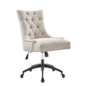 Modway Furniture Regent Tufted Fabric Office Chair - Vintage Glam Deco Style, Ergonomic Comfort, Adjustable Height EEI-4572-BLK-BEI