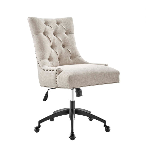 Modway Furniture Regent Tufted Fabric Office Chair - Vintage Glam Deco Style, Ergonomic Comfort, Adjustable Height EEI-4572-BLK-BEI