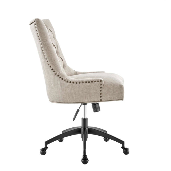Modway Furniture Regent Tufted Fabric Office Chair - Vintage Glam Deco Style, Ergonomic Comfort, Adjustable Height EEI-4572-BLK-BEI
