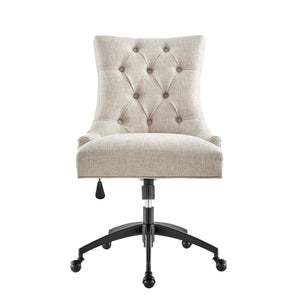 Modway Furniture Regent Tufted Fabric Office Chair - Vintage Glam Deco Style, Ergonomic Comfort, Adjustable Height EEI-4572-BLK-BEI
