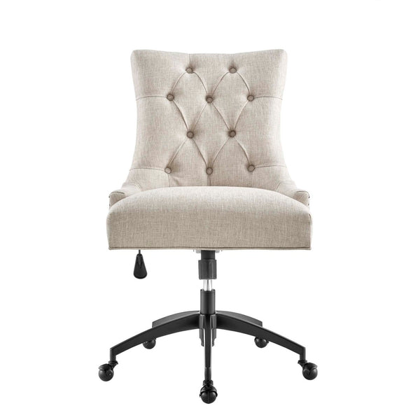 Modway Furniture Regent Tufted Fabric Office Chair - Vintage Glam Deco Style, Ergonomic Comfort, Adjustable Height EEI-4572-BLK-BEI