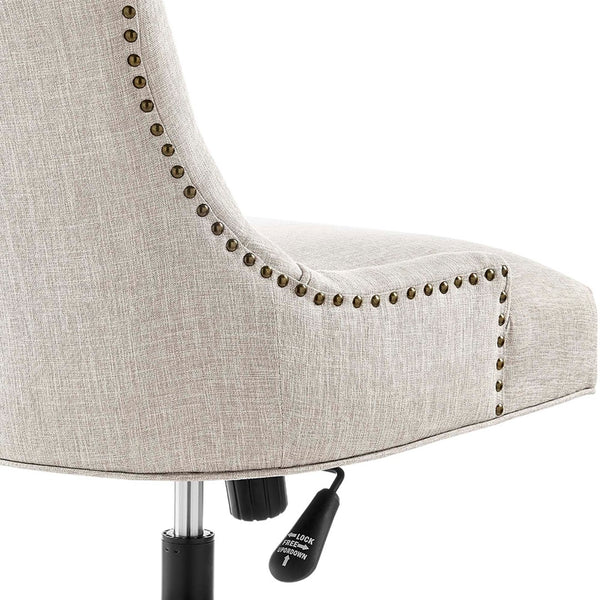 Modway Furniture Regent Tufted Fabric Office Chair - Vintage Glam Deco Style, Ergonomic Comfort, Adjustable Height EEI-4572-BLK-BEI