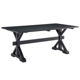 Modway Furniture Windchime 71" Wood Dining Table Black 71 x 39.5 x 30