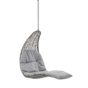Modway Furniture Landscape Hanging Chaise Lounge Outdoor Patio Swing Chair for Ultimate Comfort and Style Outdoors Light Gray Gray EEI-4589-LGR-GRY