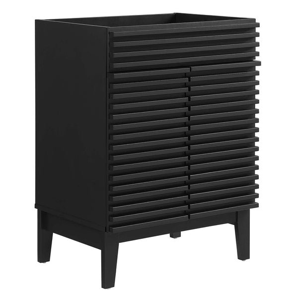 Modway Furniture Render 24" Bathroom Vanity Cabinet - Mid-Century Modern Design with Soft-Close Doors & Storage Solutions Black EEI-4598-BLK