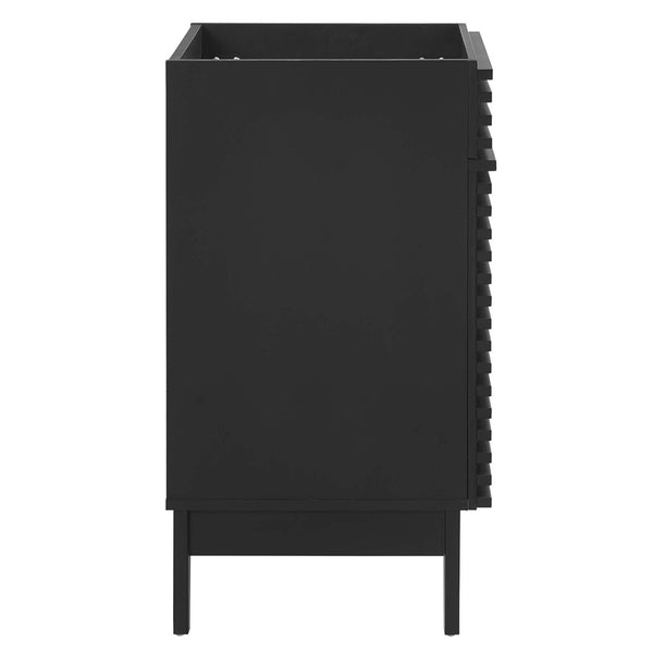 Modway Furniture Render 24" Bathroom Vanity Cabinet - Mid-Century Modern Design with Soft-Close Doors & Storage Solutions Black EEI-4598-BLK