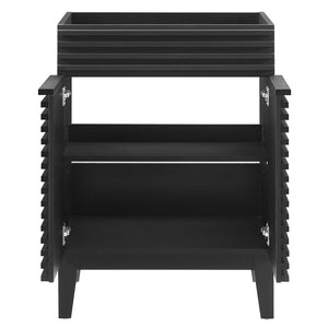 Modway Furniture Render 24" Bathroom Vanity Cabinet - Mid-Century Modern Design with Soft-Close Doors & Storage Solutions Black EEI-4598-BLK