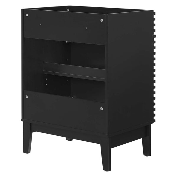 Modway Furniture Render 24" Bathroom Vanity Cabinet - Mid-Century Modern Design with Soft-Close Doors & Storage Solutions Black EEI-4598-BLK