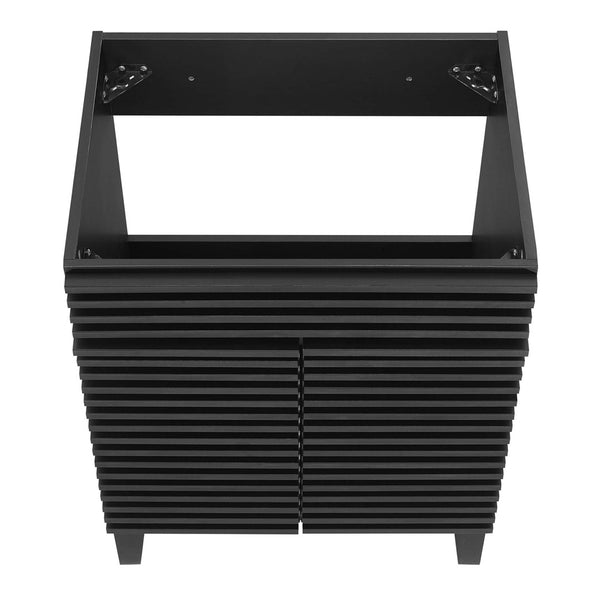 Modway Furniture Render 24" Bathroom Vanity Cabinet - Mid-Century Modern Design with Soft-Close Doors & Storage Solutions Black EEI-4598-BLK