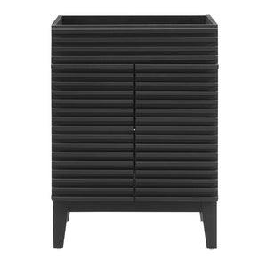 Modway Furniture Render 24" Bathroom Vanity Cabinet - Mid-Century Modern Design with Soft-Close Doors & Storage Solutions Black EEI-4598-BLK