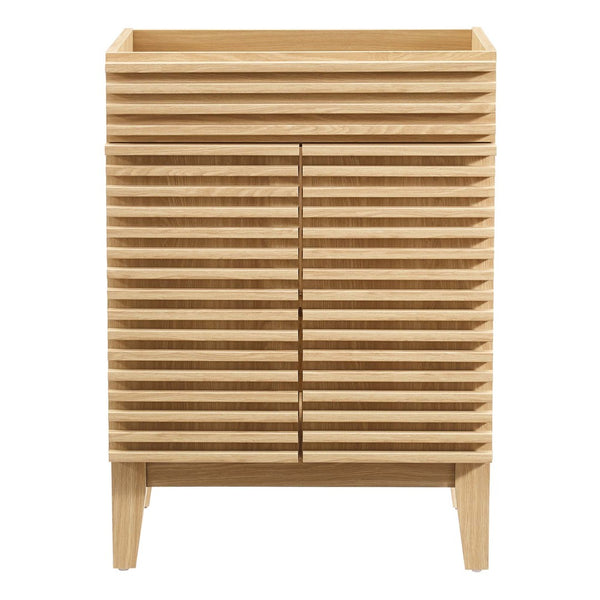 Modway Furniture Render 24" Bathroom Vanity Cabinet - Mid-Century Modern Design with Soft-Close Doors & Storage Solutions Oak EEI-4598-OAK