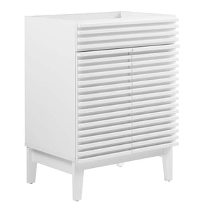 Modway Furniture Render 24" Bathroom Vanity Cabinet - Mid-Century Modern Design with Soft-Close Doors & Storage Solutions White EEI-4598-WHI