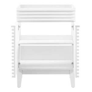 Modway Furniture Render 24" Bathroom Vanity Cabinet - Mid-Century Modern Design with Soft-Close Doors & Storage Solutions White EEI-4598-WHI