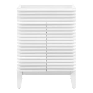 Modway Furniture Render 24" Bathroom Vanity Cabinet - Mid-Century Modern Design with Soft-Close Doors & Storage Solutions White EEI-4598-WHI