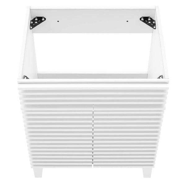 Modway Furniture Render 24" Bathroom Vanity Cabinet - Mid-Century Modern Design with Soft-Close Doors & Storage Solutions White EEI-4598-WHI