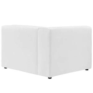 Modway Furniture Mingle Vegan Leather Left-Arm Chair - Stylish, Modular Design with Plush Comfort for Modern Living Spaces White EEI-4621-WHI