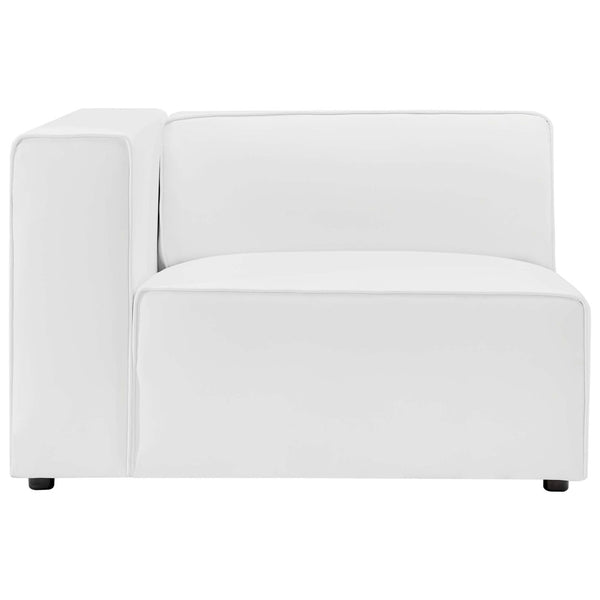 Modway Furniture Mingle Vegan Leather Left-Arm Chair - Stylish, Modular Design with Plush Comfort for Modern Living Spaces White EEI-4621-WHI