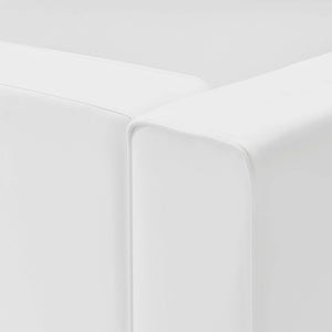 Modway Furniture Mingle Vegan Leather Left-Arm Chair - Stylish, Modular Design with Plush Comfort for Modern Living Spaces White EEI-4621-WHI