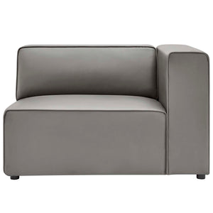 Modway Furniture Mingle Vegan Leather Right-Arm Chair - Modern Modular Seating for Stylish Comfort and Support Gray EEI-4622-GRY