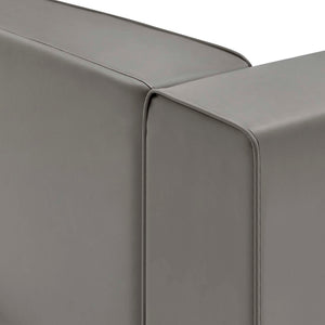 Modway Furniture Mingle Vegan Leather Right-Arm Chair - Modern Modular Seating for Stylish Comfort and Support Gray EEI-4622-GRY