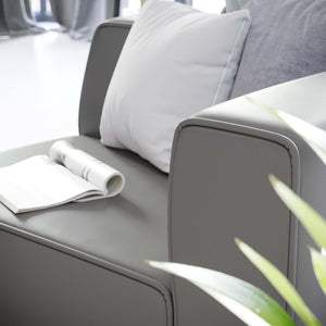 Modway Furniture Mingle Vegan Leather Right-Arm Chair - Modern Modular Seating for Stylish Comfort and Support Gray EEI-4622-GRY