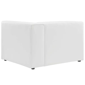 Modway Furniture Mingle Vegan Leather Right-Arm Chair - Modern Modular Seating for Stylish Comfort and Support White EEI-4622-WHI