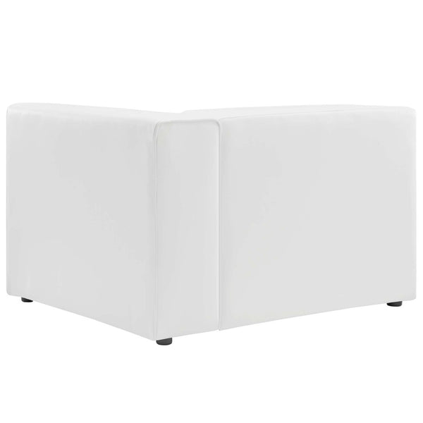 Modway Furniture Mingle Vegan Leather Right-Arm Chair - Modern Modular Seating for Stylish Comfort and Support White EEI-4622-WHI