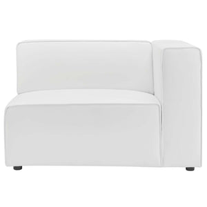 Modway Furniture Mingle Vegan Leather Right-Arm Chair - Modern Modular Seating for Stylish Comfort and Support White EEI-4622-WHI