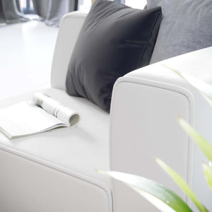 Modway Furniture Mingle Vegan Leather Right-Arm Chair - Modern Modular Seating for Stylish Comfort and Support White EEI-4622-WHI