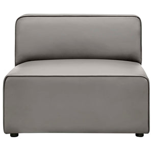 Modway Furniture Mingle Vegan Leather Armless Chair – Modern Modular Seating for Stylish Living Rooms and Lounges Gray EEI-4623-GRY