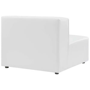 Modway Furniture Mingle Vegan Leather Armless Chair – Modern Modular Seating for Stylish Living Rooms and Lounges White EEI-4623-WHI