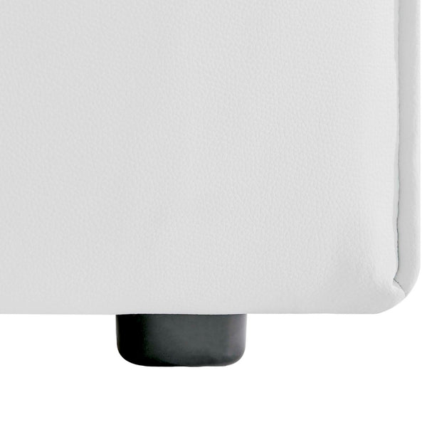 Modway Furniture Mingle Vegan Leather Armless Chair – Modern Modular Seating for Stylish Living Rooms and Lounges White EEI-4623-WHI