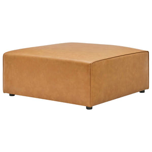 Modway Furniture Mingle Vegan Leather Ottoman - Versatile Modern Seating for Lounge, Footrest, or Modular Design EEI-4624-TAN