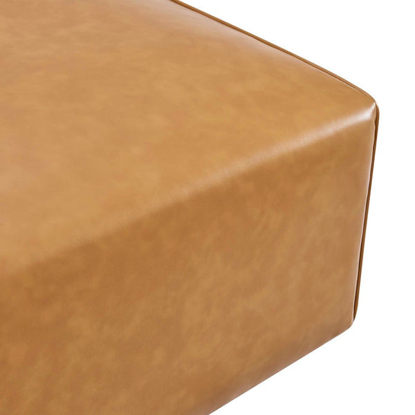 Modway Furniture Mingle Vegan Leather Ottoman - Versatile Modern Seating for Lounge, Footrest, or Modular Design EEI-4624-TAN