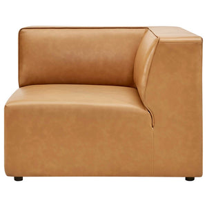 Modway Furniture Mingle Vegan Leather Corner Chair - Modern Modular Design for Cozy Living Room and Lounge Spaces Tan EEI-4625-TAN