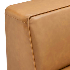 Modway Furniture Mingle Vegan Leather Corner Chair - Modern Modular Design for Cozy Living Room and Lounge Spaces Tan EEI-4625-TAN