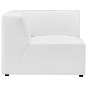 Modway Furniture Mingle Vegan Leather Corner Chair - Modern Modular Design for Cozy Living Room and Lounge Spaces White EEI-4625-WHI