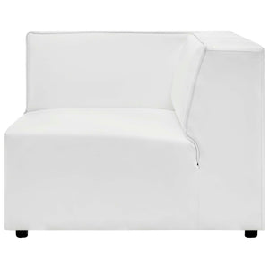Modway Furniture Mingle Vegan Leather Corner Chair - Modern Modular Design for Cozy Living Room and Lounge Spaces White EEI-4625-WHI