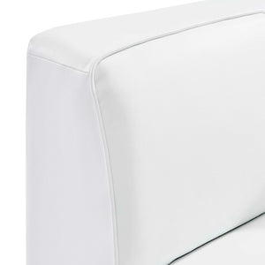 Modway Furniture Mingle Vegan Leather Corner Chair - Modern Modular Design for Cozy Living Room and Lounge Spaces White EEI-4625-WHI