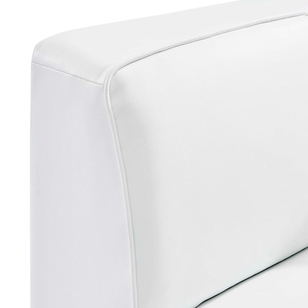 Modway Furniture Mingle Vegan Leather Corner Chair - Modern Modular Design for Cozy Living Room and Lounge Spaces White EEI-4625-WHI