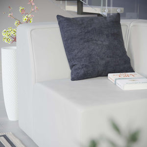 Modway Furniture Mingle Vegan Leather Corner Chair - Modern Modular Design for Cozy Living Room and Lounge Spaces White EEI-4625-WHI