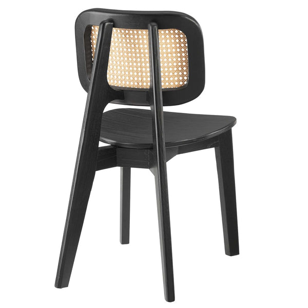 Modway Furniture Habitat Wood Dining Side Chair - Coastal Charm and Modern Design for Stylish Indoor Spaces Black EEI-4645-BLK